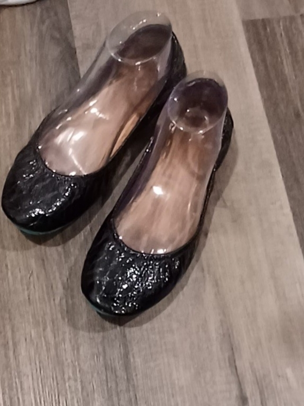 Tieks Obsidian Black Embossed Leather Ballet Flats By Gavrieli size8